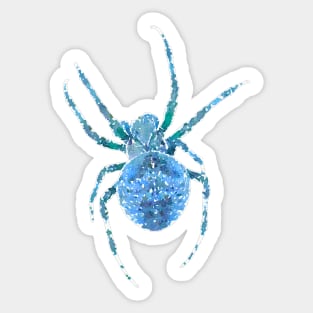 Turquoise Blue Spider Orb-Weaver Watercolor Style Sticker